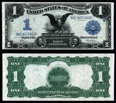#ad 1899 $1 LARGE Size BETTER DATE BELOW XF AU BLACK EAGLE Silver Certificate $424.99