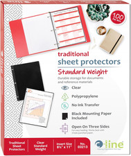 Traditional Standard Weight Poly Sheet Protectors, Clear, 8.5 X 11 Inche
