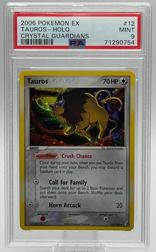 2006 POKEMON EX CRYSTAL GUARDIANS #12 TAUROS-HOLO PSA 9 MINT