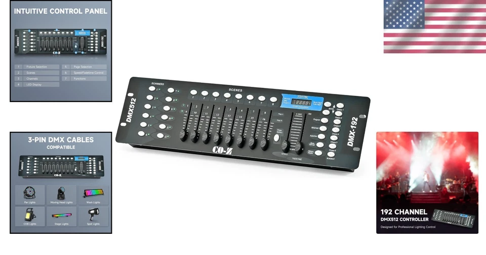 192 DMX 512 Stage Light Controller - DJ Mixer Board - Image 2 of 4