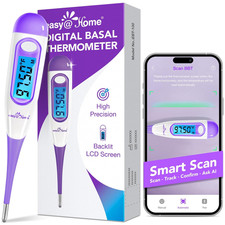 Digital Basal Thermometer with Large Backlight LCD Display, 1/100Th