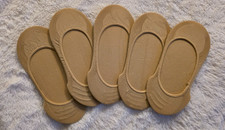 Womens No Show Low Cut Socks Beige Medium 5 Pair 5-10