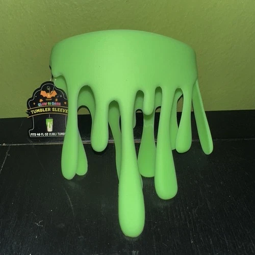 TARGET Green Slime Tumbler Sleeve Glow In The Dark Viral Halloween Accessory NWT