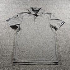 Oakley Polo Shirt Mens Small Gray Knit Performance Short Sleeve Golf Casual Logo