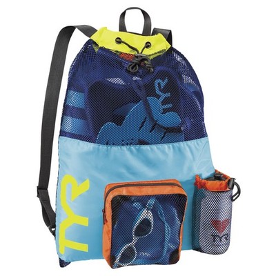 Big Mesh Mummy Backpack for Swim, Gym and Workout Gear, Black, 40-Liter Capacity
