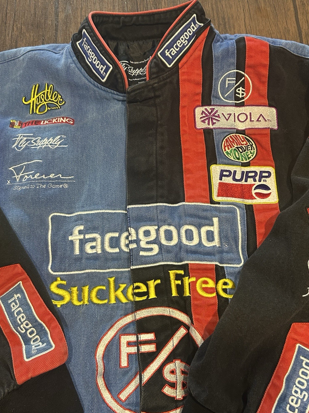 Bold Fly Supply Statement Patchwork Racing Jacket… - image 7