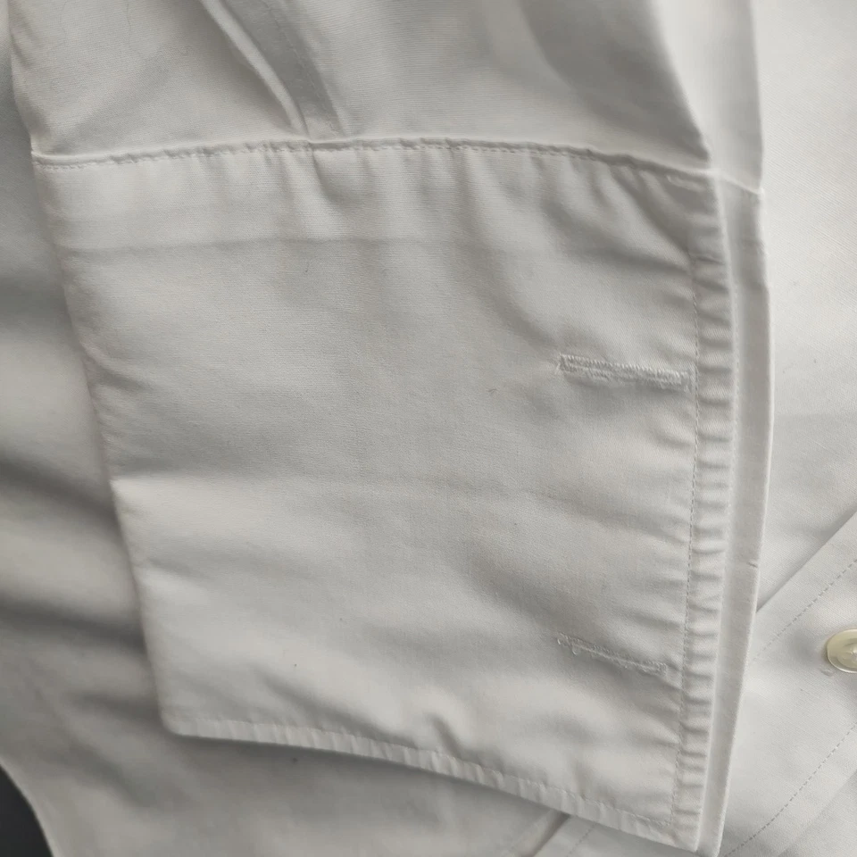 Camisa de vestir blanca para hombre Brooks Brothers Regent sin hierro 17-35 Foto 3 de 4