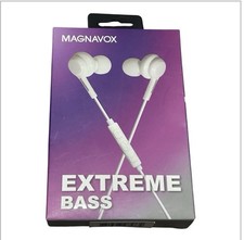 Magnavox MHP4857 In-Ear Silicon Earbuds with Extreme Bass - White New in box