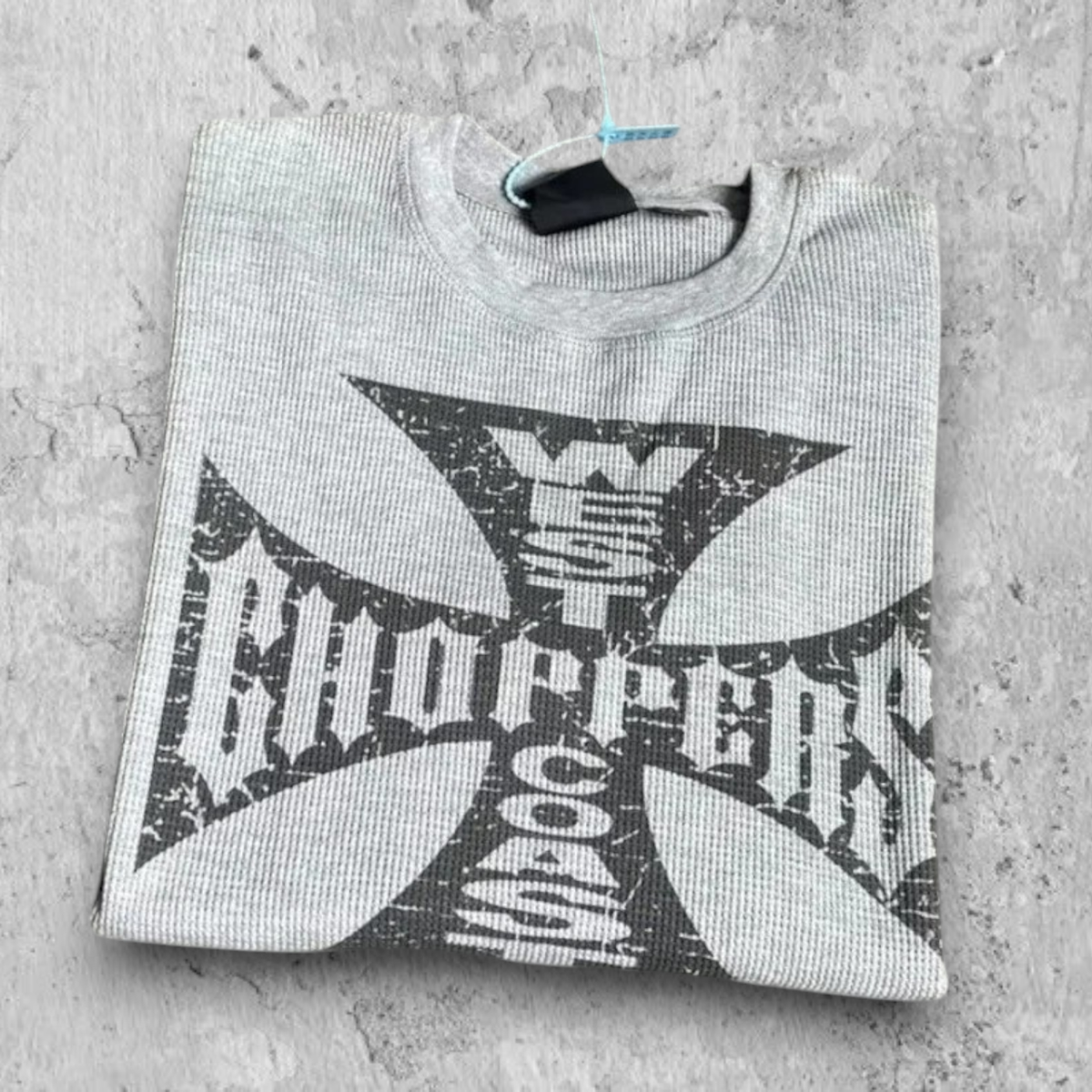 West Coast Choppers Grey Long Sleeve Gothic Graphic Thermal Grunge
