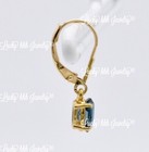 Dangle 1.90 ct 14K Yellow Gold Natural Blue Zircon leverback December Birthstone — photo 3