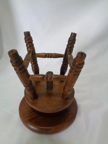 Antique Salesman Sample Piano Walnut Stained Stool 5 1/2 inches tall - Picture 8 of 9