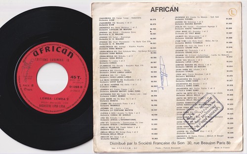 ORCHESTRE LIPUA LIPUA * DRC CONGO * RUMBA LATIN AFRICA * 1975 BELGIAN 45 * Liste - Picture 2 of 2