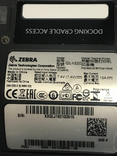 Zebra QLn320 Mobile Direct Thermal Printer QN3-AU1A0M00-00 FOR PARTS - Picture 8 of 11