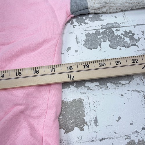 Champion Sweatshirt Girls Large Pink White Sherpa Sleeve Sweater Youth Kids - Picture 12 of 13