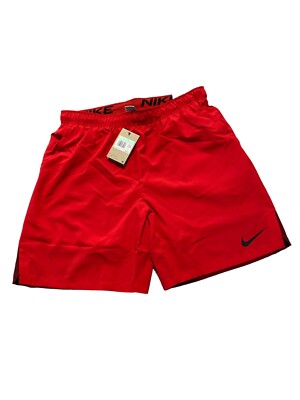 Nike Mens Dri Fit Pockets Red Black Running Short Size Xl DM6617