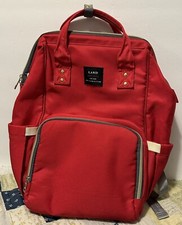 LAND Mommy  Baby Diaper Bag Backpack Red Canvas