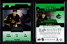 2022-23 Upper Deck Credentials Debut Ticket Access Emerald Nils Aman /25