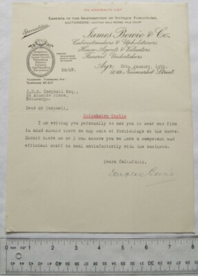 1935 Brief James Bowie & Co., Ayr re. Dalquhairn Castle