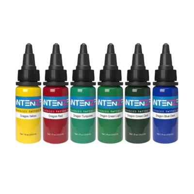 Intenze Tattoo Ink Dragon Set 6 Colors 1 oz Bottles