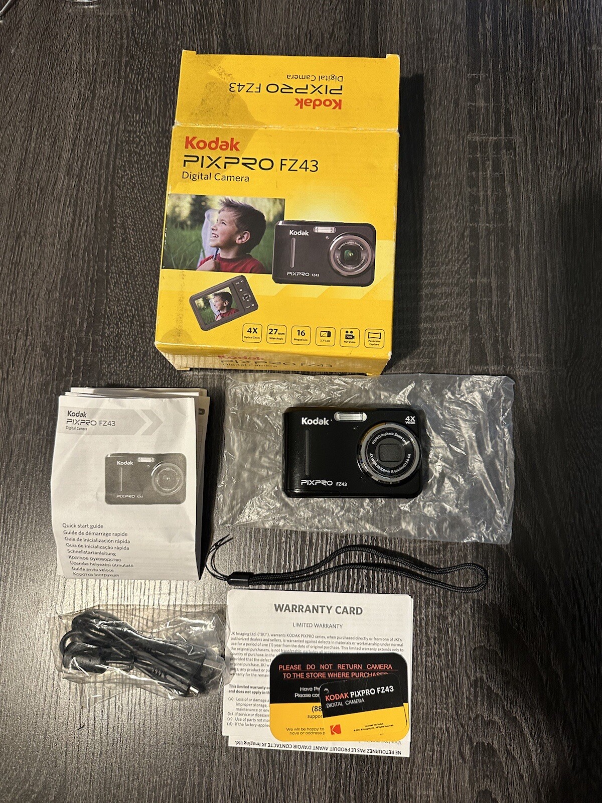 Kodak Pixpro FZ43 Digital Camera 16MP 4X Zoom 2.7” LCD Screen 720P HD