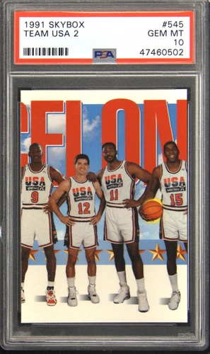 1991 Skybox #545 Team USA Michael Jordan & Others Team Card PSA 10