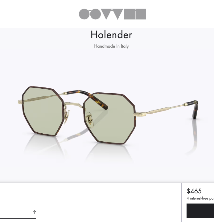 OLIVER PEOPLES HOLENDER 47mm SUN OV1312 in Green Wash MSRP$465