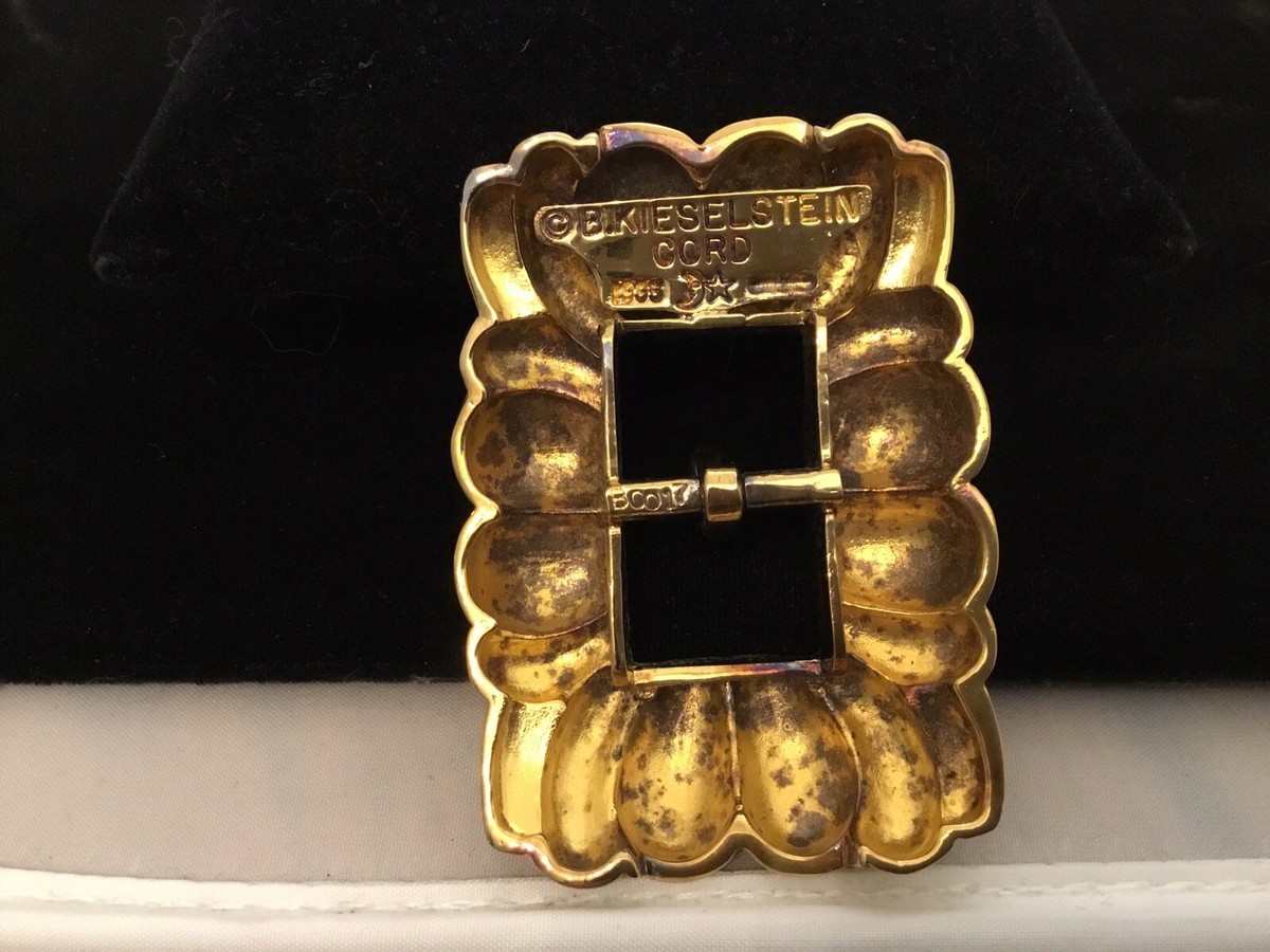 Vintage 1995 Barry Kieselstein-Cord Brass Deco Buckle & Brown Lizard Belt Sz 3 Vintage 1995 Barry Kieselstein-Cord Brass￼ Deco Buckle  main image 2