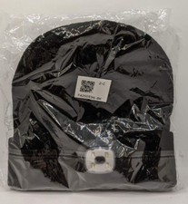 Black Unisex Beanie Hat With Built In Headlight  Recharagable, One Size 