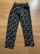 Size Youth L Boston Red Sox Green Logo Pajama Pants Elastic Stretch Waistband
