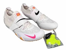 Nike Pole Vault Elite Track  Field Size 8.5 Spikes White Orange AA1204 101 New