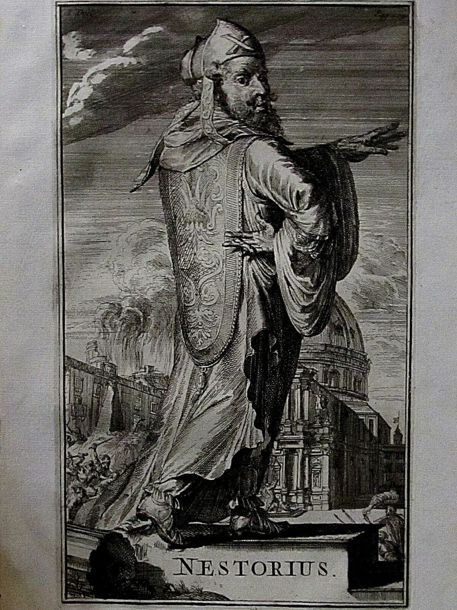 Etching Nestorius Bishop of Constantinople Engraving 1701 by Etching Nestorius Bishop of Constantinople Engraving 1701 by
