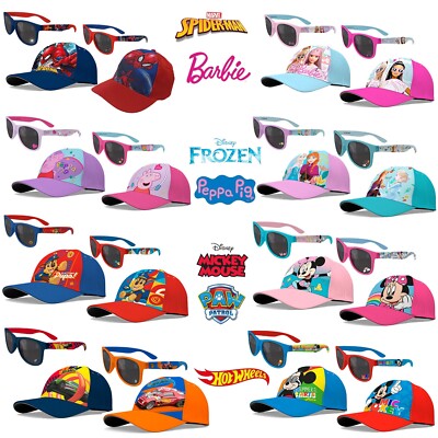 2 Stück Kinder verstellbare Baseballkappe & UV400 polarisierte Sonnenbrille Sommer Set 3-7 Jahre
