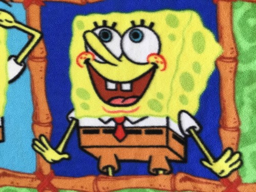 Vintage 2003 Nickelodeon Many Faces Of SpongeBob Fleece Throw Blanket 55” X 49” - Picture 11 of 21
