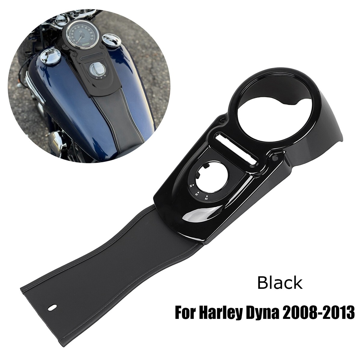 Tank Dash Console + Gas Tank Panel Bib For Harley Dyna Fat Street