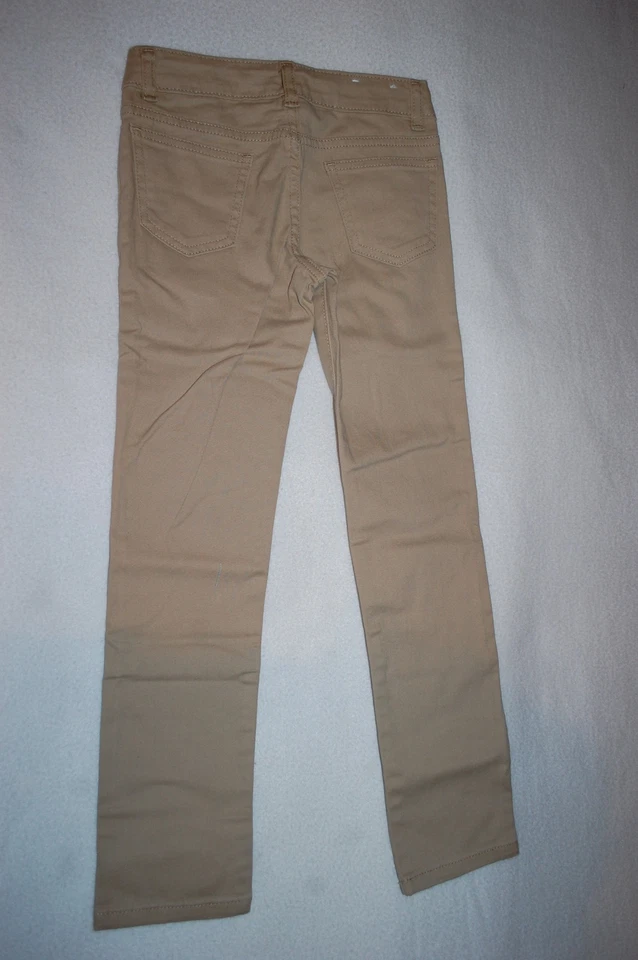 Niñas BEIGE DENIM JEANS AJUSTADOS Cintura Ajustable 5 BOLSILLOS Talla 5 6 7 8 12 DELGADOS Foto 2 de 2