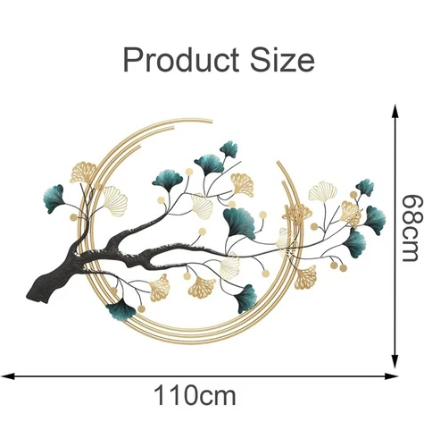 Ginkgo metal wall art Wall Picture Handmade Decoration Living Room 110cm x 68cm - Picture 2 of 12