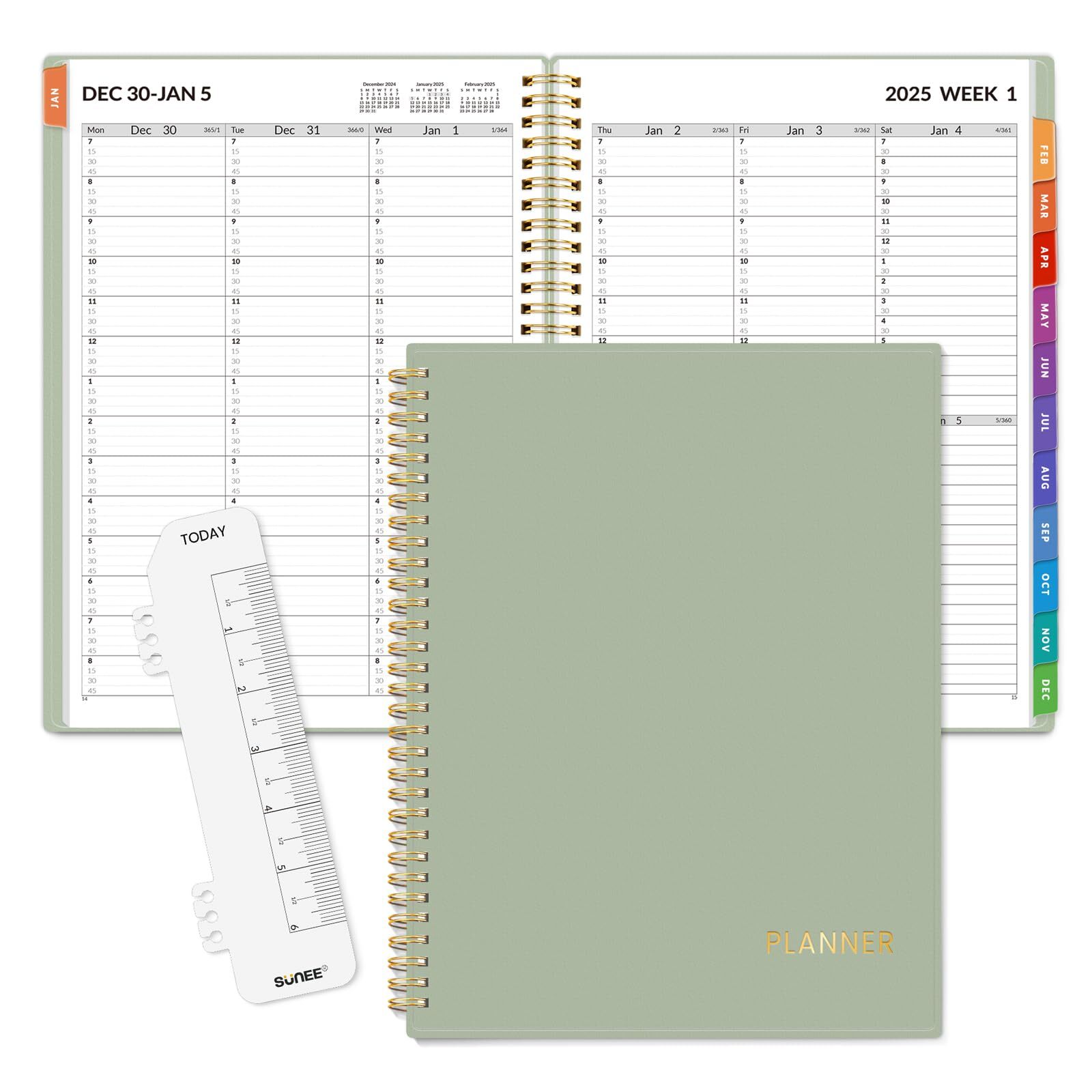 2025 Appointment Book, Quarter-Hourly, Weekly & Monthly - from January 2025 -...