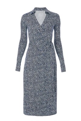 Diane Von Furstenberg DVF Black Blue White Silk Wrap Dress Size 0 New With  Tags | eBay