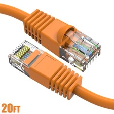 20FT Cat6 RJ45 Network LAN Ethernet Snagless UTP Patch Cable Copper Wire Orange