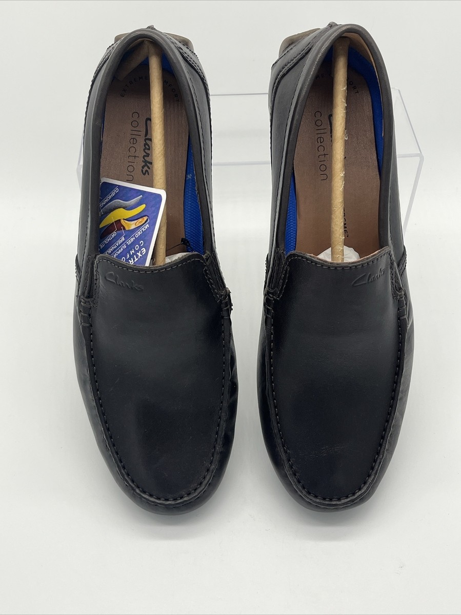 Clarks Markman Plain Driving Loafer in Dark Brown Leather 