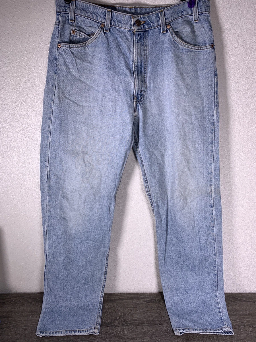 Vintage 90s Levi 555 Relaxed Fit Denim Jeans Orange Tab Size 36x32 