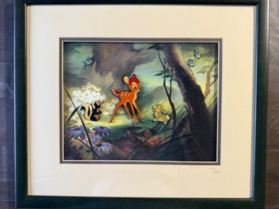 Disney Store 60th Anniversary Bambi Flower Skunk Thumper Framed LE Pin Set