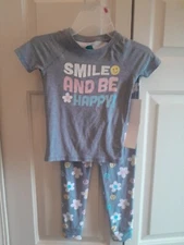 Extremely Me Girls 2-Piece Gray Pajama Set Size 6X "Smile and Be Happy" NEW