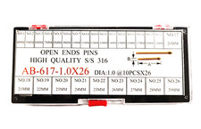 Assortment of Open End Pins For Watch Bracelet, Diameter 1.0mm,AB-617-1.0x2