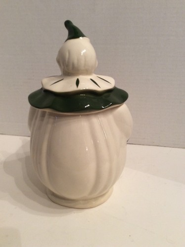 Vintage Clown Ceramic Cookie Jar San Jose Potteries Cookie Jar Green Clown Jar - Picture 5 of 12