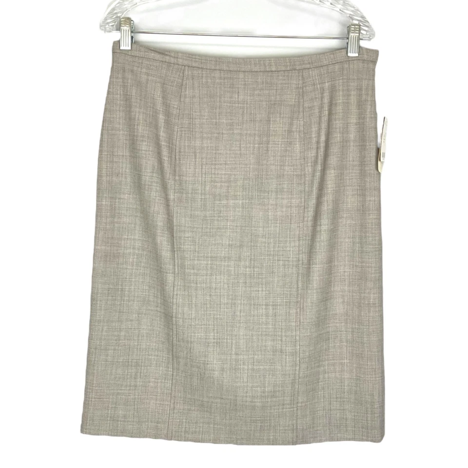 Doncaster Signature Womens Gray Pencil Skirt Virgin Wool Stretch size 12