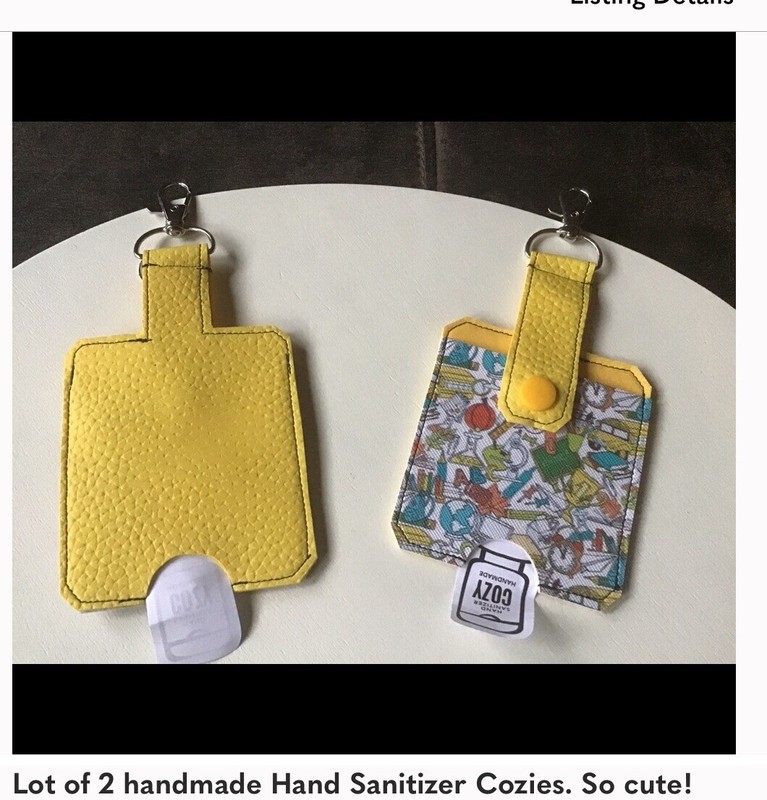 hand sanitizer holder keychain Handmade Set Of 2
