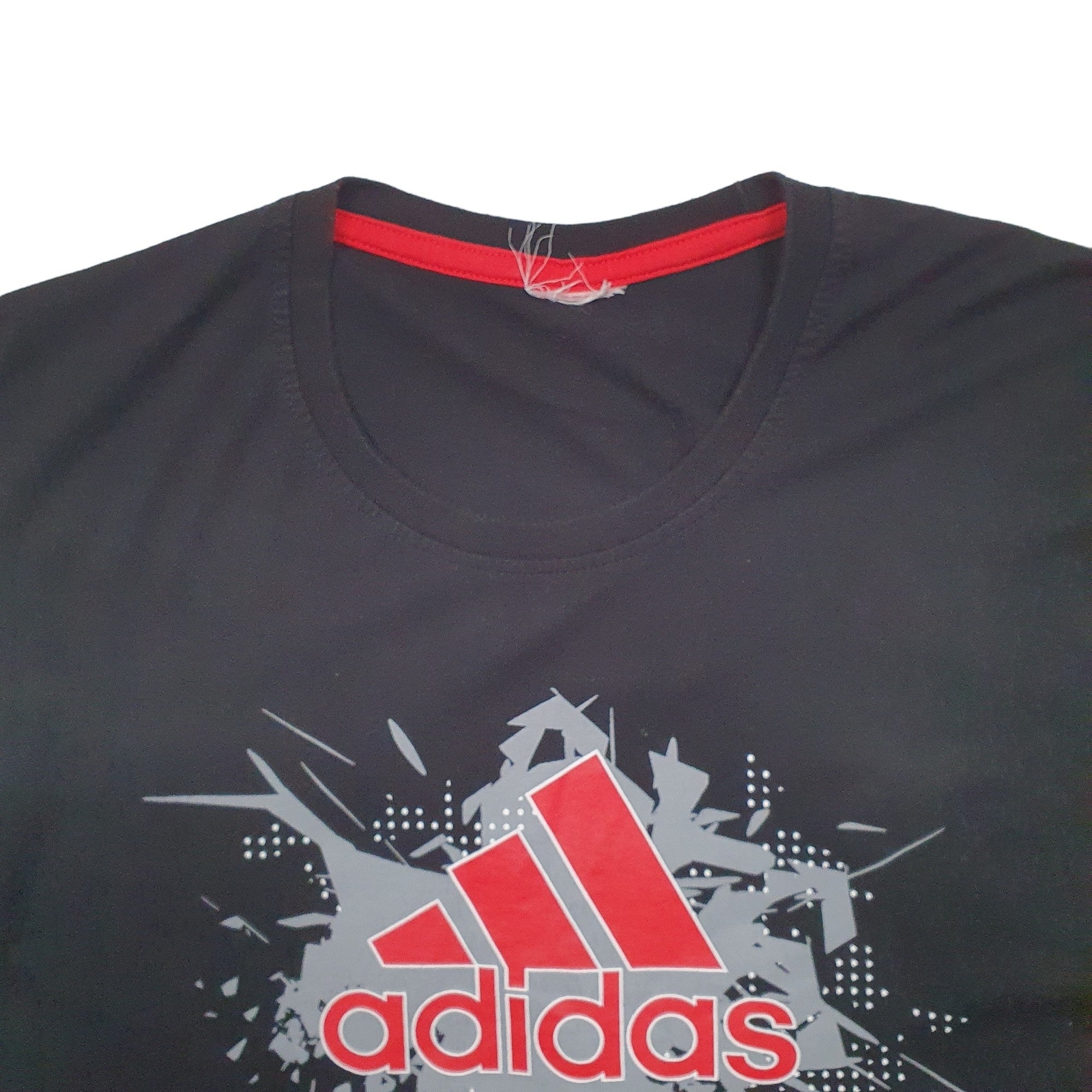 ADIDAS Black T Shirt Tee Spellout Short Sleeve Cotton Blend Mens M image 3