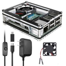 Miuzei Raspberry Pi 3 B Case with Fan Cooling Pi 3B Case with 3 Pcs Heat-Sin...