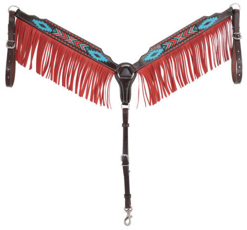 Western Brown Leather Buckstitched Set of Headstall and Breast Collar - Picture 2 of 2
